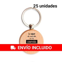 Pack of 25 Round Wooden Keychains | Gourmet Gifts Online