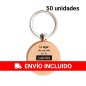 Llaveros de madera pack de 50  "los mejores momentos son los compartidos..."