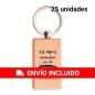 Pack de 25 llaveros de madera con oración "los mejores momentos son los compartidos..."