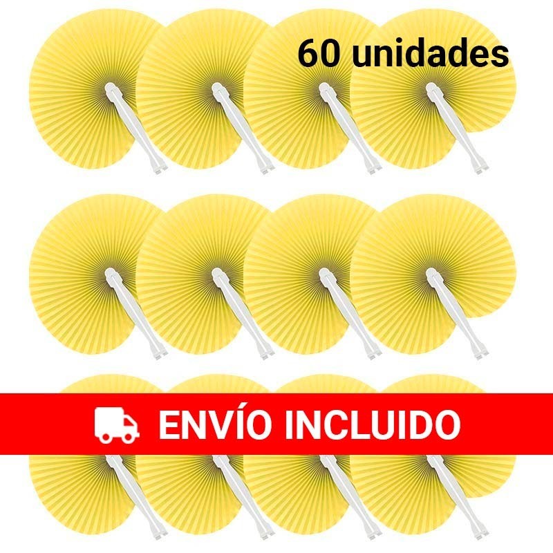 Pack de 60 pais pais amarillos con mango de plástico