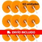 Pack of 60 orange-colored hand fans