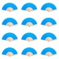 Éventails bleus - Lot de 100