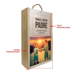 Caja de madera personalizada para regalo a tu padre - Regalos gourmet online