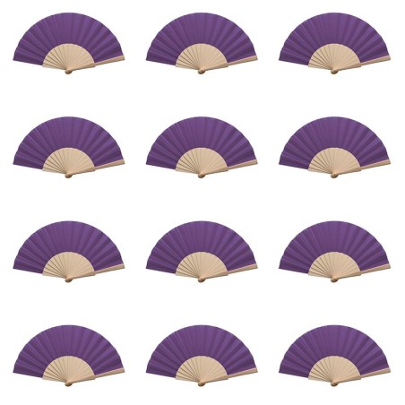 Abanicos Morado set 25 unidades de madera