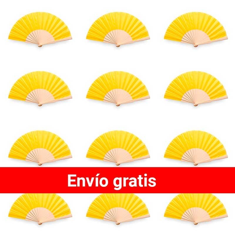 Lot de 100 ventilateurs en bois jaune