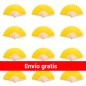 Lot of 100 units of yellow wooden fans