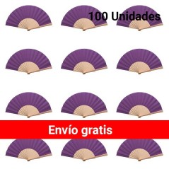 Purple Natural Wood Fans - Pack of 100 | Gourmet Gifts Online