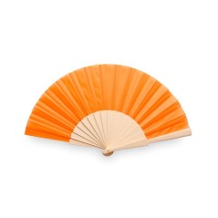 50 Orange Natural Wood Fans