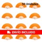 50 Ventilateurs en bois naturel orange