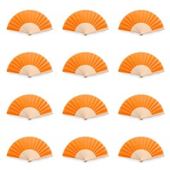 Wooden fans, orange, lot of 100 units