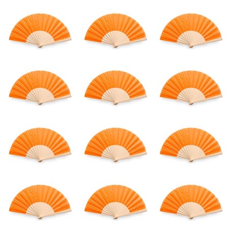 Wooden fans, orange, lot of 100 units