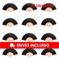 Pack de 25 color negro abanicos de madera