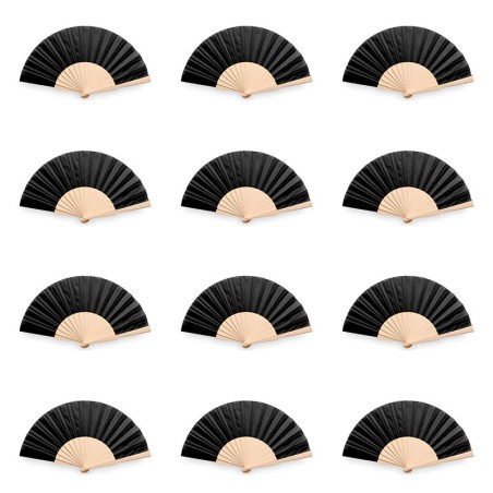 Set of 50 black wooden fans
