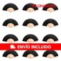 Set of 50 black wooden fans