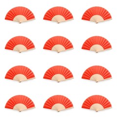 100 éventails rouges en bois | Cadeaux gourmands en ligne