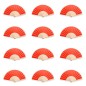 Éventails en bois rouge - Lot de 100