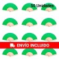 Conjunto de 50 abanicos verdes de madera eventos