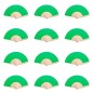 Lot de 50 éventails en bois vert pour événements