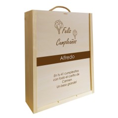 Lote de Navidad gourmet personalizado en caja de madera - Regalos gourmet online