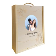 Lote Navidad gourmet personalizado caja madera - Regalos gourmet