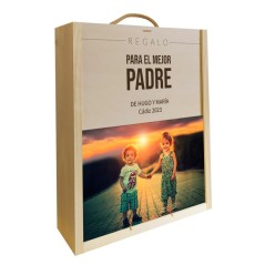 Estuche de madera con vinos personalizada - Regalos gourmet online