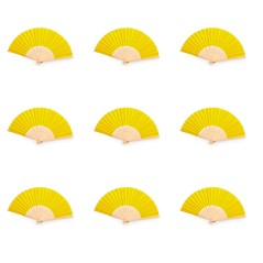 Abanicos de bambú pack de 25 color amarillo - Regalos Gourmet Online