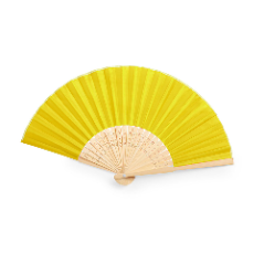 50 abanicos color amarillo de bambú- Regalos Gourmet Online