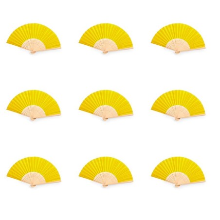Pack of 100 Yellow Bamboo Fans