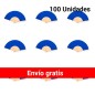 Lote de 100 unidades de abanicos azules de bambú