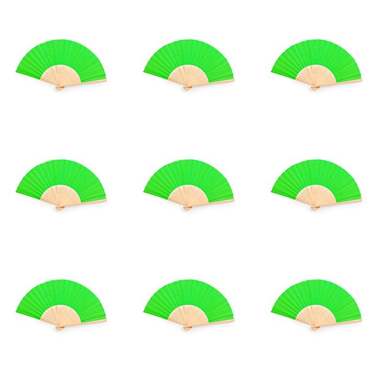 Pack of 50 green bamboo fans for events