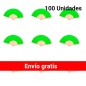 Set of 100 Green Bamboo Fans