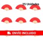 Conjunto de 25 abanicos rojos de bambú