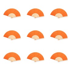 Abanico eventos lote de 100 color naranja - Regalos Gourmet Online