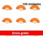 Éventails en bambou - Lot de 100 éventails orange
