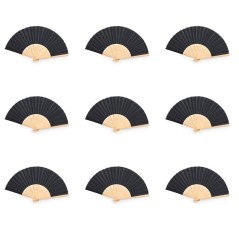 Lot de 50 éventails en bambou noir