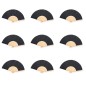 Black color set of 50 bamboo fans