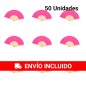 Pack Fucsia de 50 abanicos madera de bambú