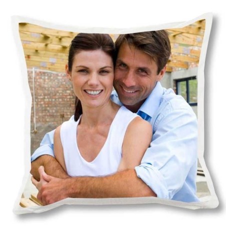 Personalized cushion with photo and text on both sides. 20x20cm