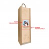 Caja de madera personalizable con foto y texto, diseño elegante, ideal bodas, capacidad una botella