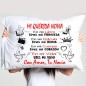 Coussin personnalisé avec photo et texte. 50 x 30 cm. Garnissage inclus.