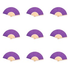 Abanicos de bambú morado pack de 25