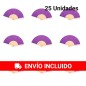 Abanicos de bambú morado pack de 25