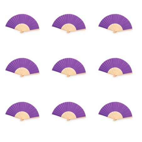 Pack of 100 Purple Bamboo Fans