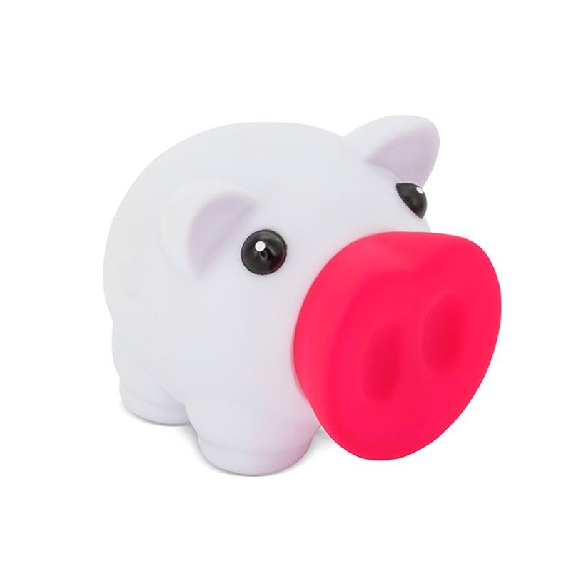 Tirelire Cochon Blanche à Nez Fuchsia