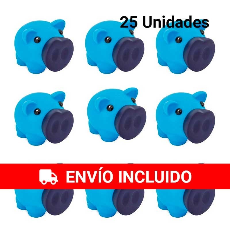 Pack de 25 huchas de cerditos Azules