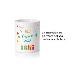 Mug blanc personnalisé pour un anniversaire