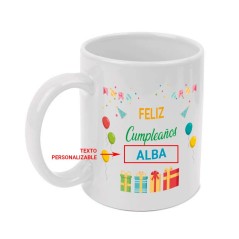 Mug personnalisé « Joyeux anniversaire ». Ajoutez votre texte.