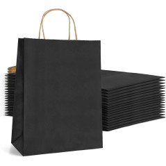 Set 50 bolsas negras de papel 22 x 23 x 9 cm - Regalos Gourmet Online