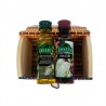 Detalle Aceite de oliva y vinagre con baúl