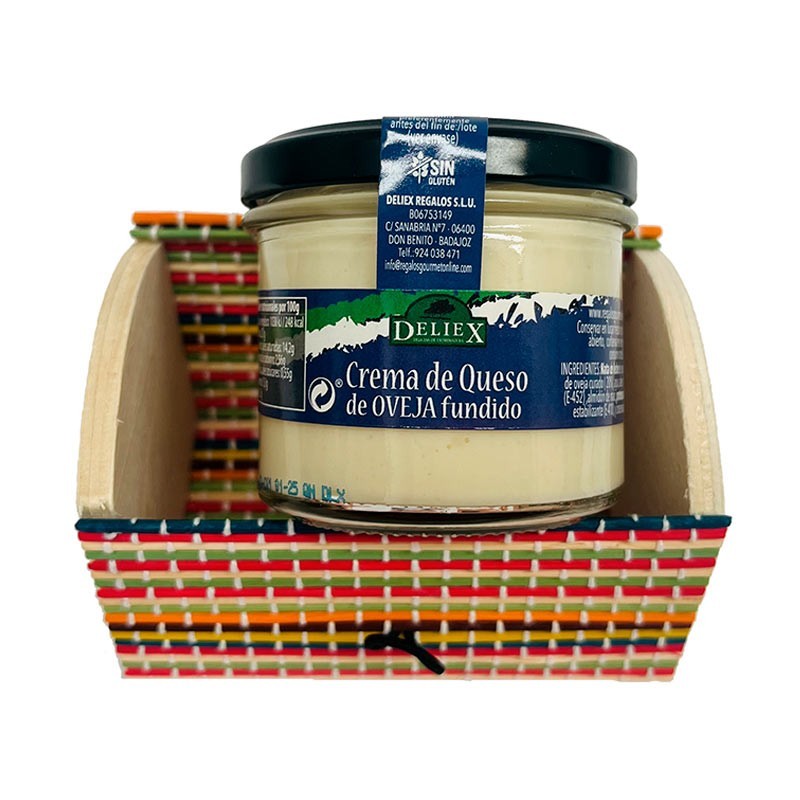 Tarrito de queso de oveja con baúl de colores